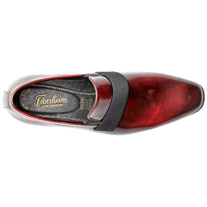 Florsheim Men's Hi Gloss Patent Leather Strap Burgundy Loafer Tux