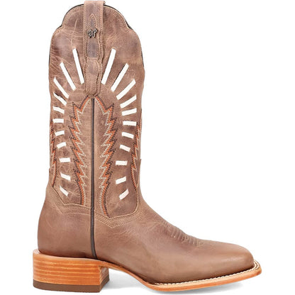 Dan Post Lacey Tan Leather Broad Square Toe Western Cowgirl Boot (US Women Size)