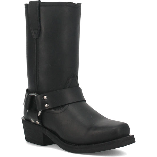 Dingo Molly Black Leather Snoot Toe Western Fashion Harness Boot(US Women Size)