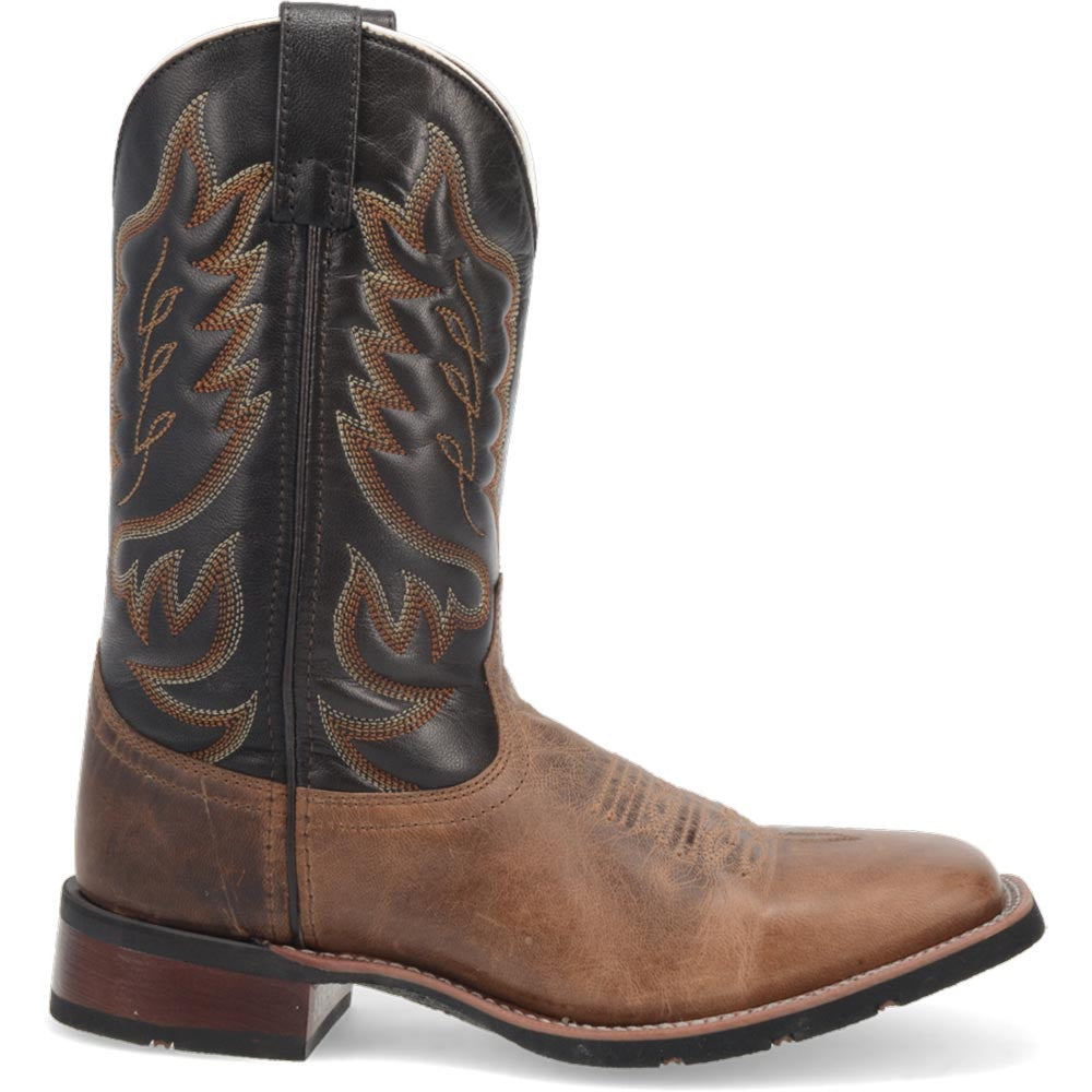 Laredo Montana Sand/Brown Leather Square Toe Western Cowboy Boots (USA Men Size)