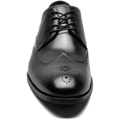 Stacy Adams Bryant Black Smooth Burnished Leather Wing Toe Oxford (USA Men Size)