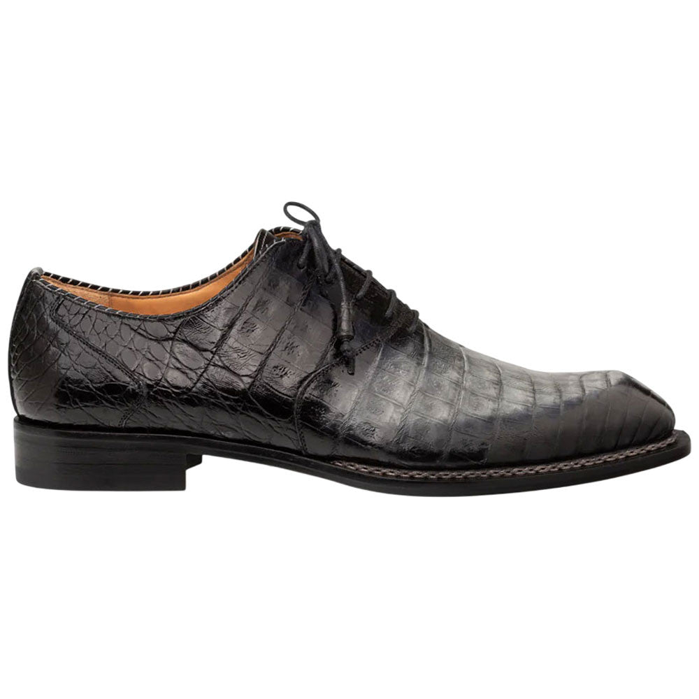 Mezlan of Spain Westside Two-Tone Genuine Crocodile Skin Oxford Dress Shoes in Grey/Black