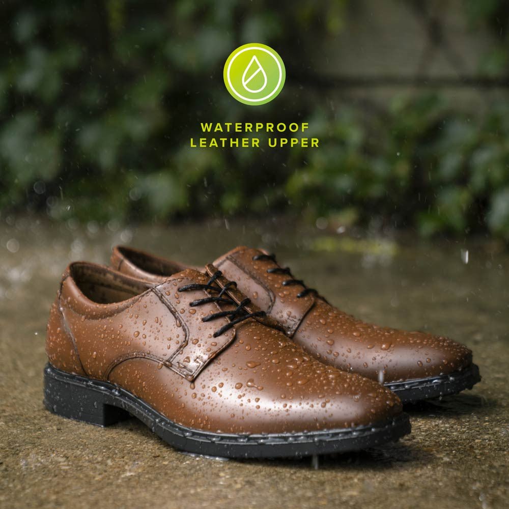 Florsheim Forecast Waterproof Plain Toe Oxford Cognac Men's Dress Shoes - shoeclassix.com