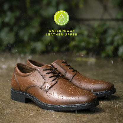Florsheim Forecast Waterproof Plain Toe Oxford Cognac Men's Dress Shoes - shoeclassix.com