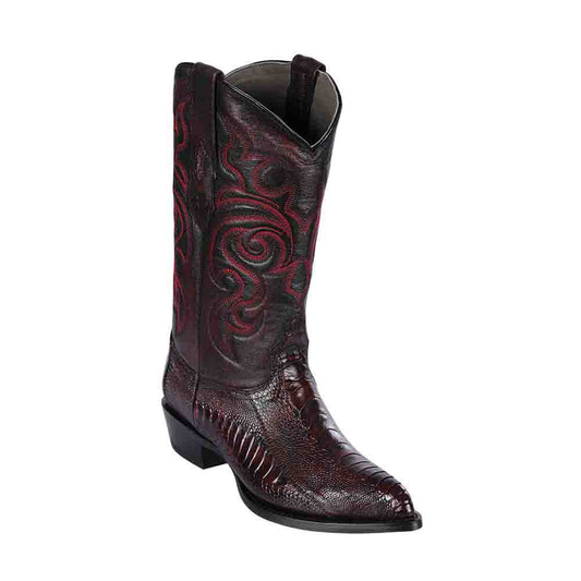 Los Altos Black Cherry J - Toe Genuine Ostrich Leg - shoeclassix.com