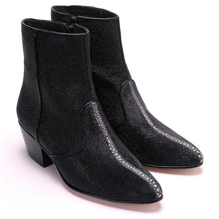 Los Altos Black Genuine Stingray - shoeclassix.com