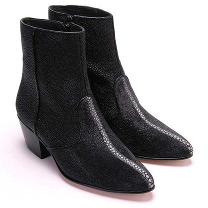 Los Altos Black Genuine Stingray - shoeclassix.com