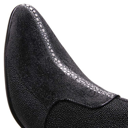 Los Altos Black Genuine Stingray - shoeclassix.com