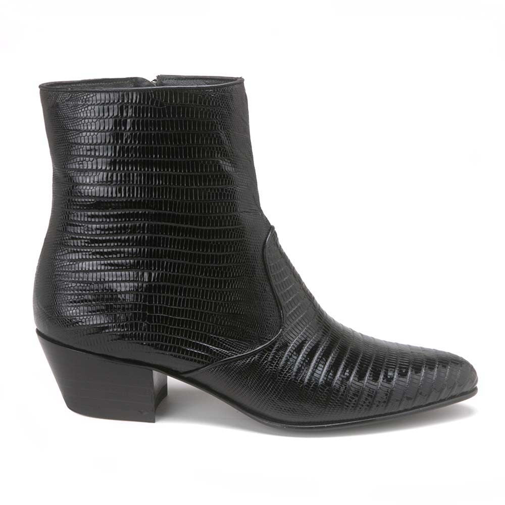 Los Altos Black Genuine Teju Lizard - shoeclassix.com