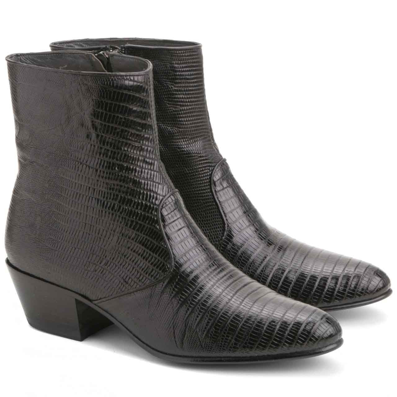 Los Altos Black Genuine Teju Lizard - shoeclassix.com