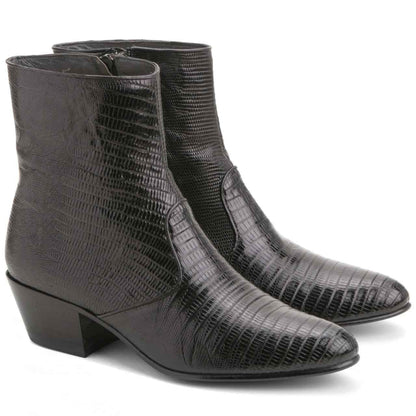 Los Altos Black Genuine Teju Lizard - shoeclassix.com
