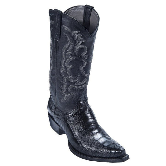 Los Altos Black Snip Toe Genuine Ostrich - shoeclassix.com