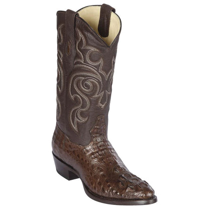 Los Altos Brown Boots Natural Crocodile Skin - shoeclassix.com