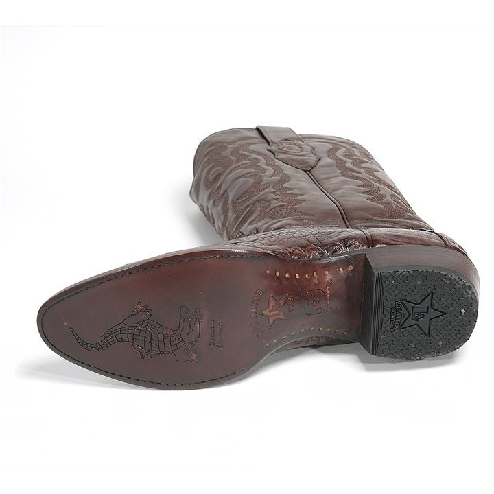 Los Altos Brown Genuine Caiman Crocodile Belly Skin - shoeclassix.com
