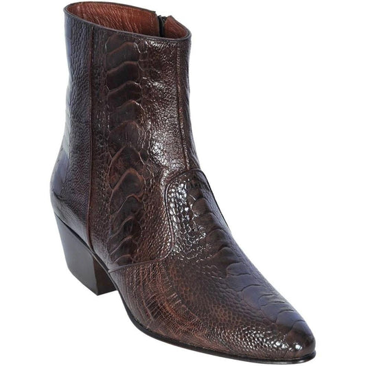 Los Altos Brown Genuine Ostrich Paw Dress Boot - shoeclassix.com