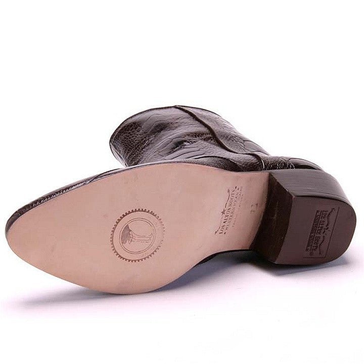 Los Altos Brown Genuine Ostrich Paw Dress Boot - shoeclassix.com