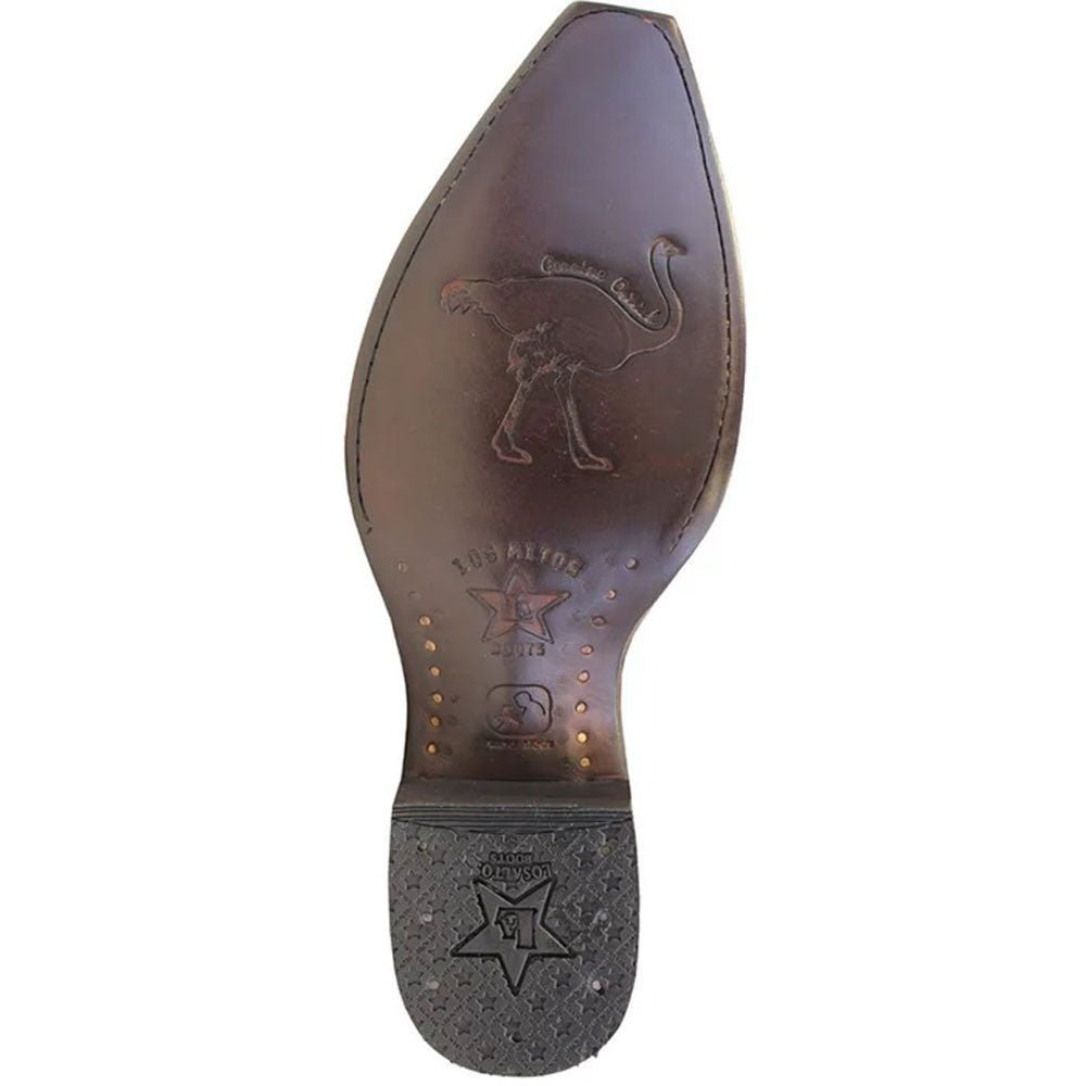 Los Altos Brown Snip Toe Genuine Ostrich - shoeclassix.com