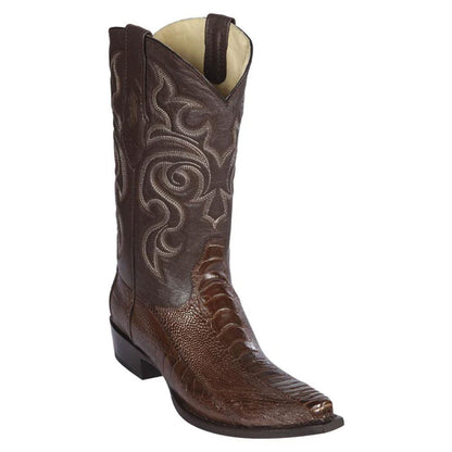 Los Altos Brown Snip Toe Genuine Ostrich - shoeclassix.com