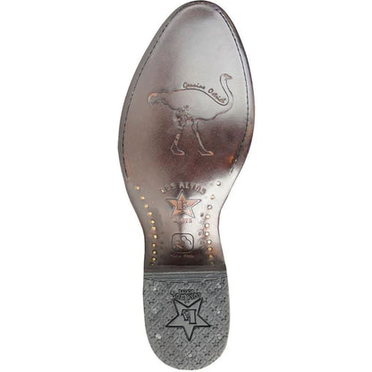 Los Altos Brown Western Boots Genuine Ostrich Skin - shoeclassix.com