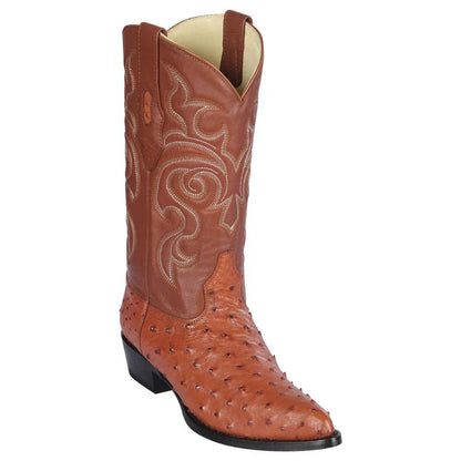 Los Altos Cognac J - Toe Genuine Ostrich - shoeclassix.com