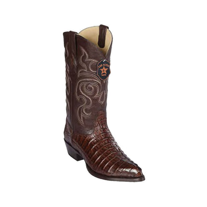 Los Altos Men's Brown Genuine Caiman Tail Boots - shoeclassix.com