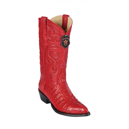 Los Altos Men's Red Genuine Caiman Tail Boots - shoeclassix.com