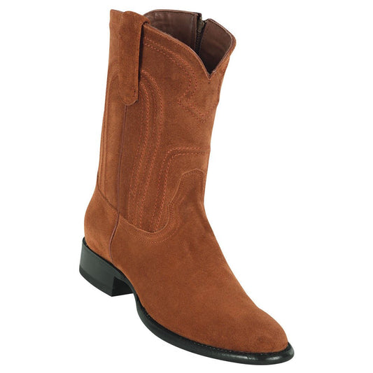 Los Altos Men's Suede Leather Cognac Roper Toe Boot - shoeclassix.com
