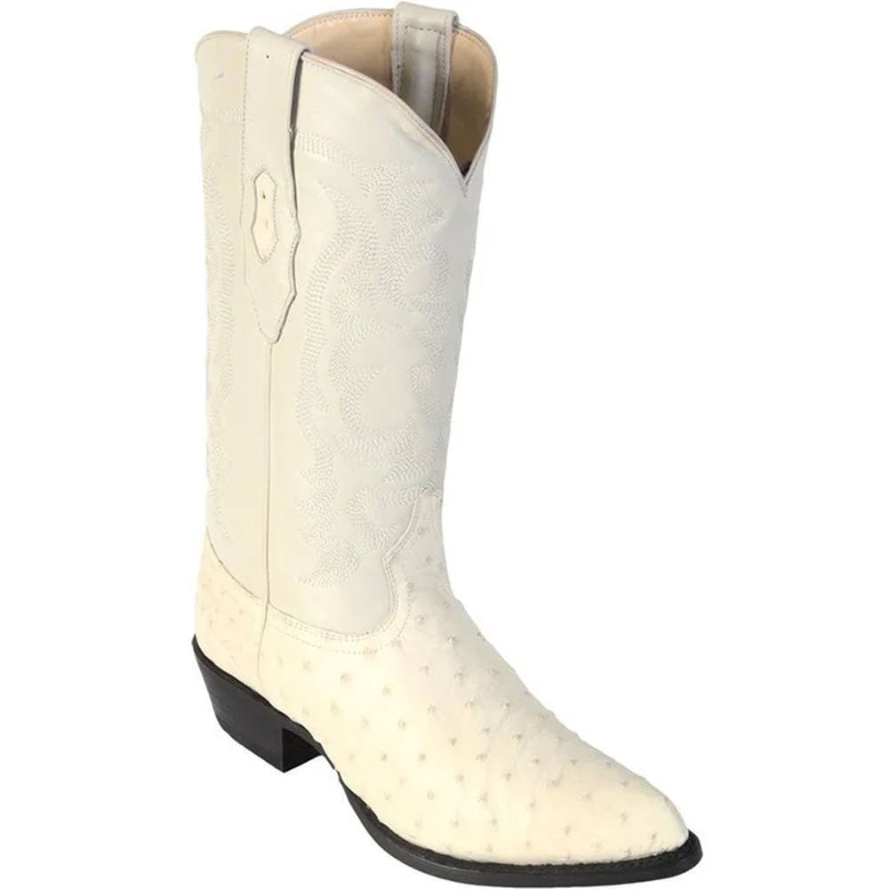 Los Altos Men's Winter White Genuine Full Quill Ostrich Boots - shoeclassix.com
