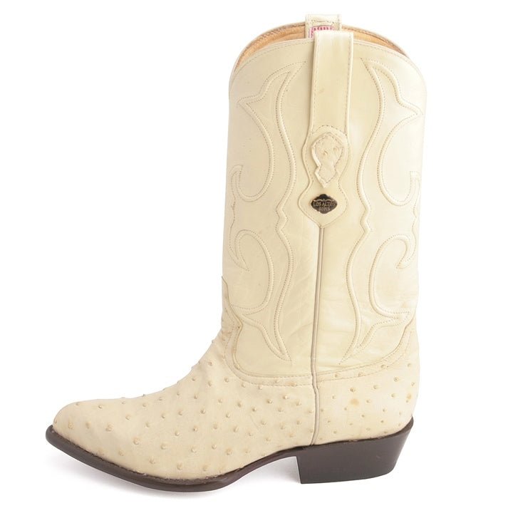 Los Altos Men's Winter White Genuine Full Quill Ostrich Boots - shoeclassix.com