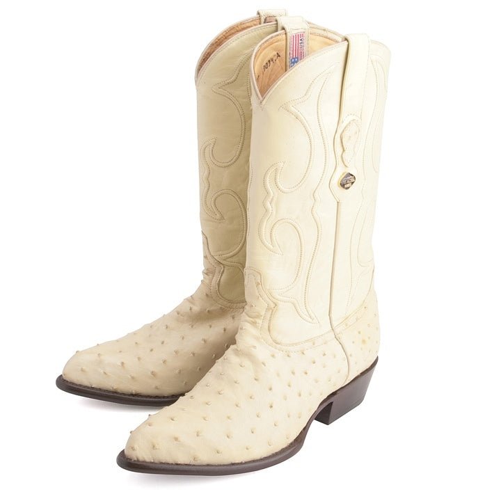 Los Altos Men's Winter White Genuine Full Quill Ostrich Boots - shoeclassix.com
