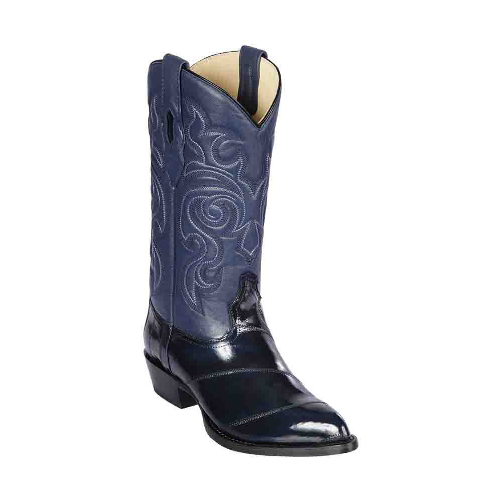 Los Altos Navy Eel Skin J - Toe - shoeclassix.com
