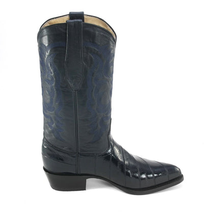Los Altos Navy Eel Skin J - Toe - shoeclassix.com