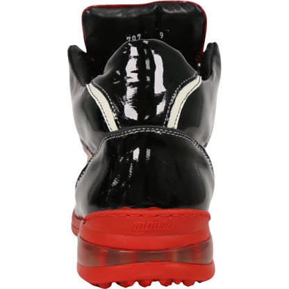 Mauri Quick Men's Black / Red Baby Crocodile / Patent Leather High - Top Sneakers - shoeclassix.com