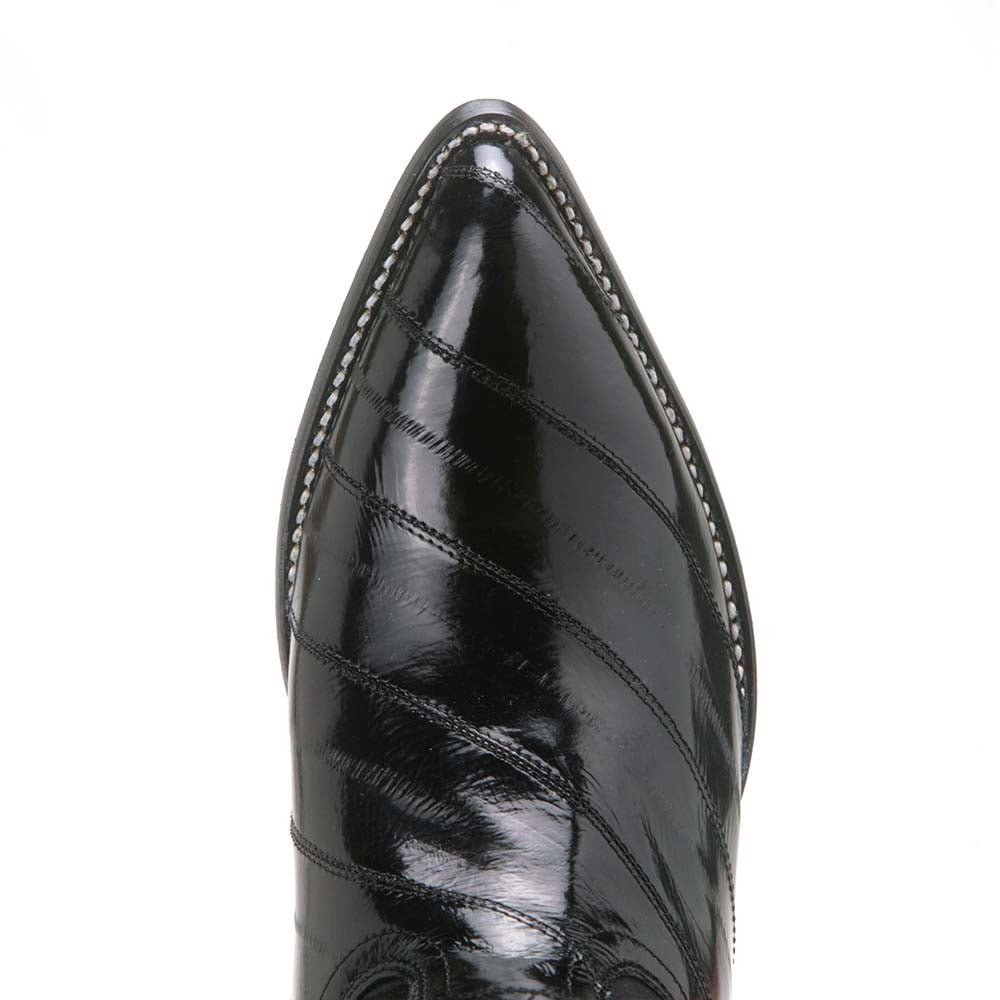 Wild West Black Genuine Eel Skin Boots - shoeclassix.com