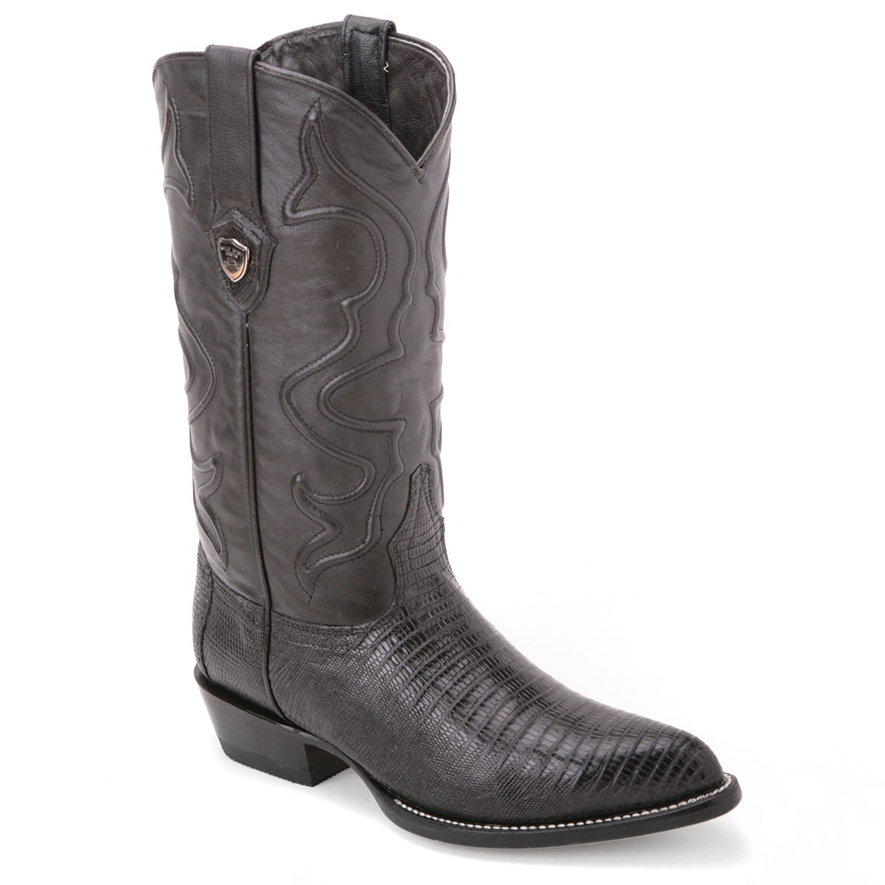 Wild West Black Genuine Teju Lizard Skin Boots - shoeclassix.com