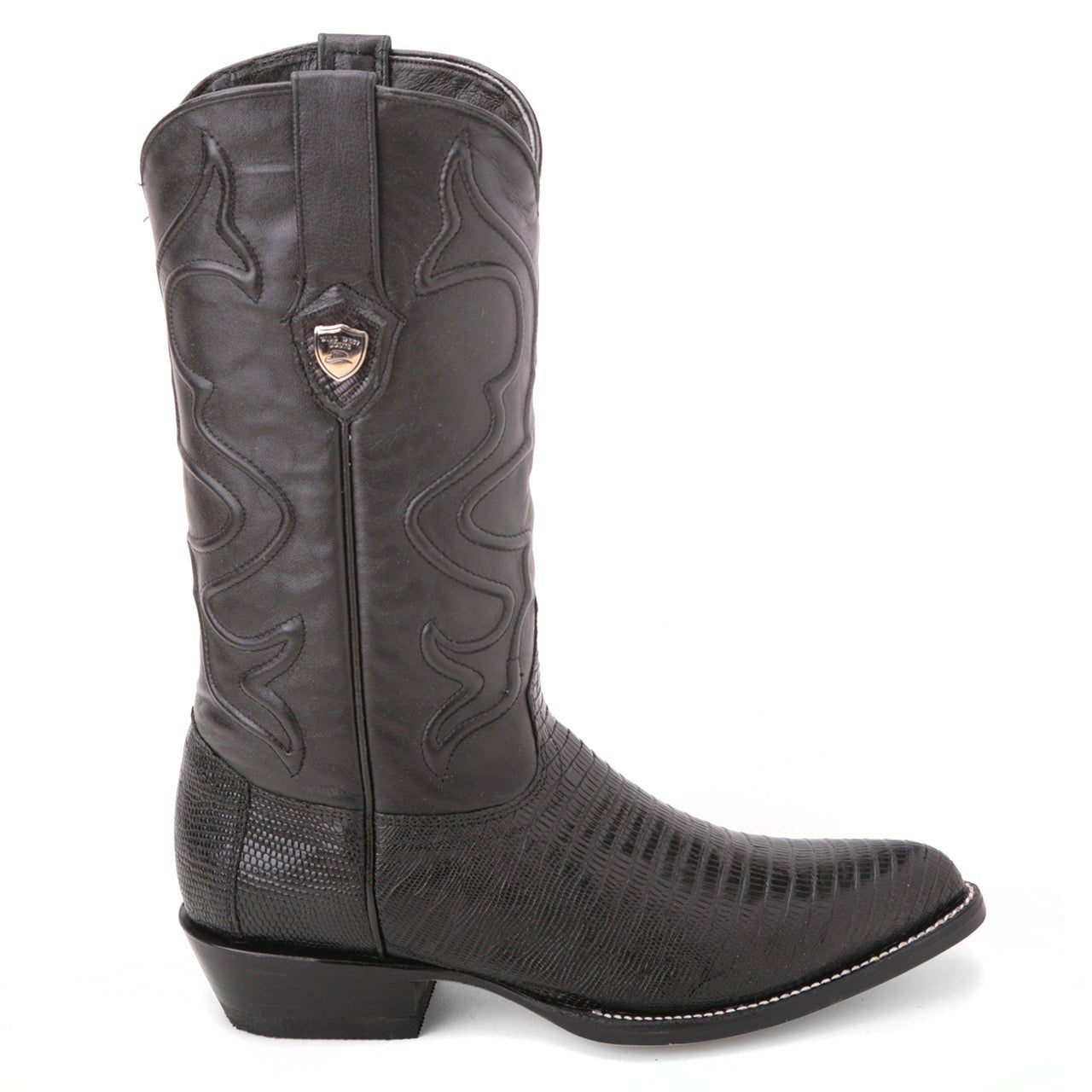 Wild West Black Genuine Teju Lizard Skin Boots - shoeclassix.com
