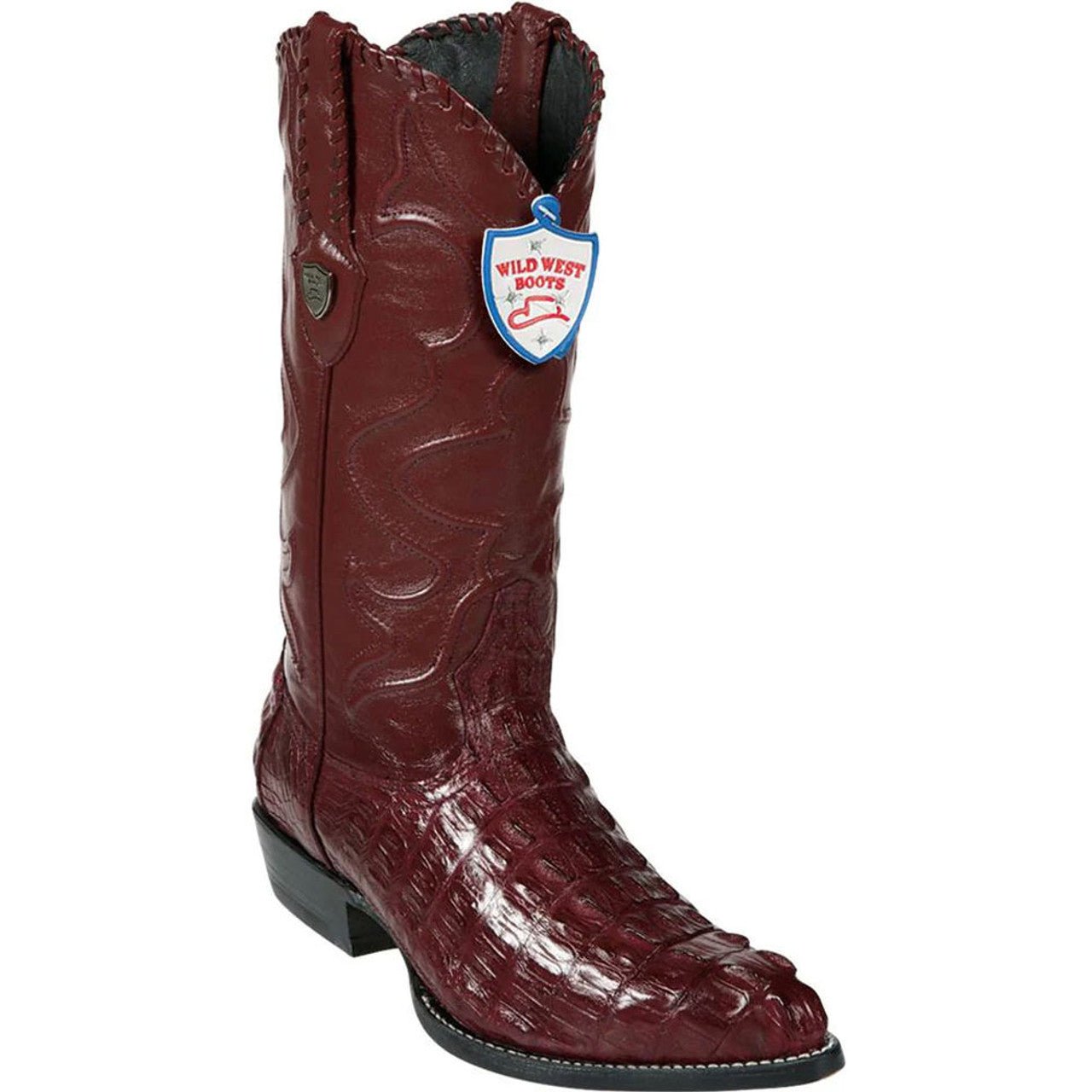 Wild West Burgundy Genuine Caiman Boots - shoeclassix.com