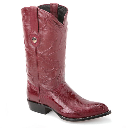 Wild West Burgundy Genuine Ostrich Skin Boots - shoeclassix.com
