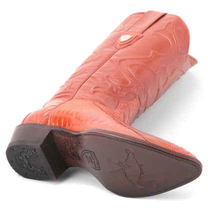 Wild West Cognac Genuine Ostrich Leg Boots - shoeclassix.com
