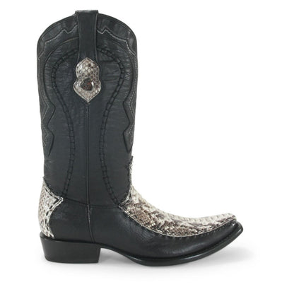 Wild West Natural Python & Deer Dubai Toe Boots - shoeclassix.com