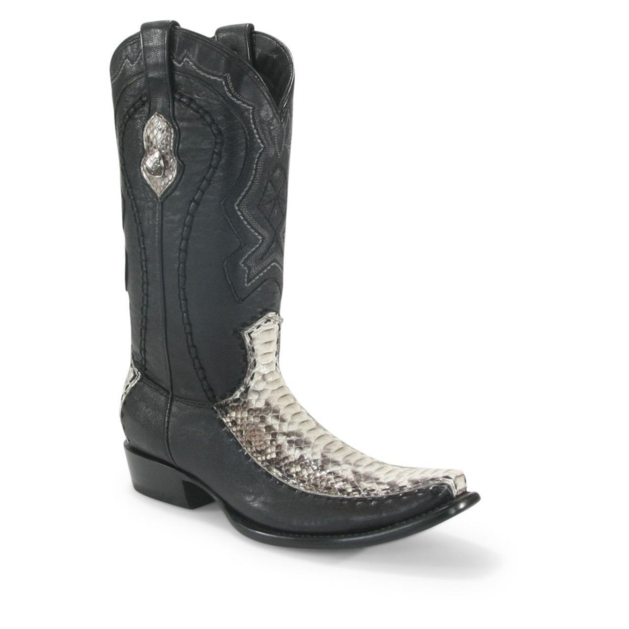 Wild West Natural Python & Deer Dubai Toe Boots - shoeclassix.com